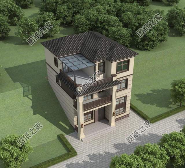 三層兩開間別墅設計，小面寬也能建好房，城里人看了都羨慕了