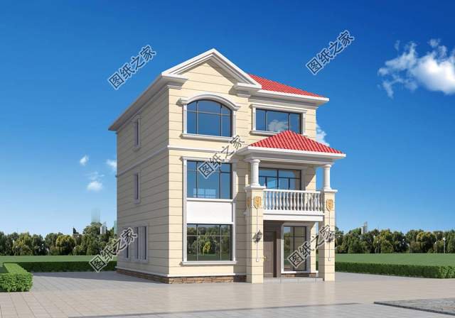 三層兩開間別墅設計，小面寬也能建好房，城里人看了都羨慕了