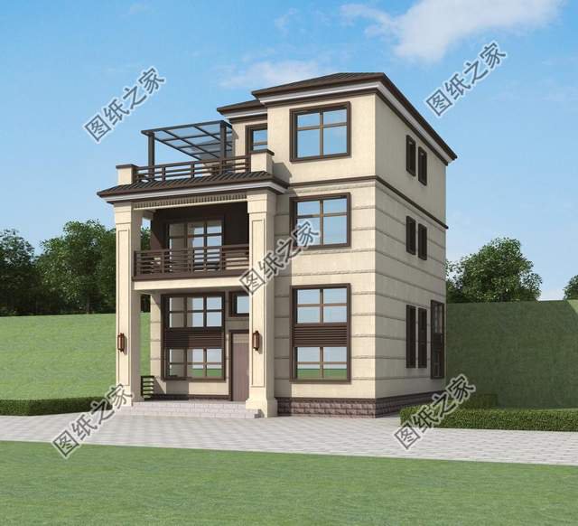 三層兩開間別墅設計，小面寬也能建好房，城里人看了都羨慕了