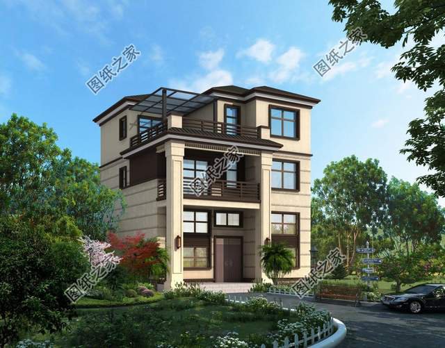 三層兩開間別墅設計，小面寬也能建好房，城里人看了都羨慕了