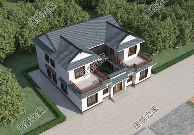 中式合院別墅設計推薦，既寬敞又大氣享受放松愜意生活