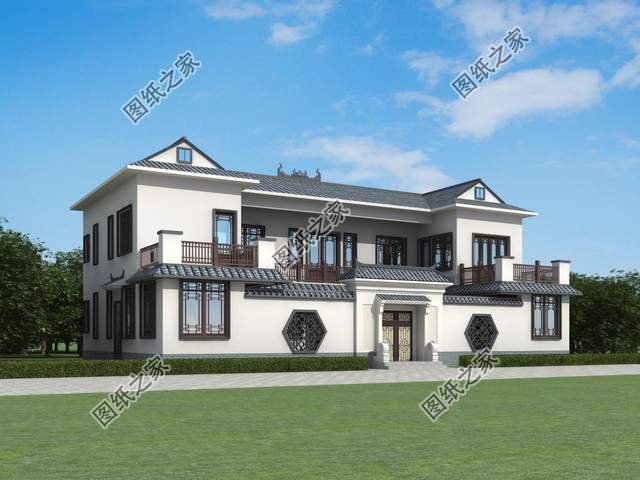 中式合院別墅設計推薦，既寬敞又大氣享受放松愜意生活