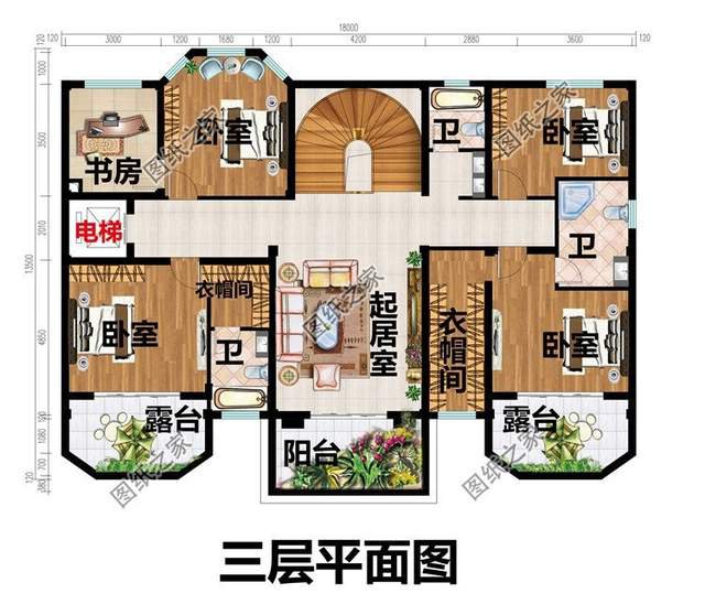 最大氣的農(nóng)村三層別墅設(shè)計(jì)，富麗堂皇，成功人士的象征