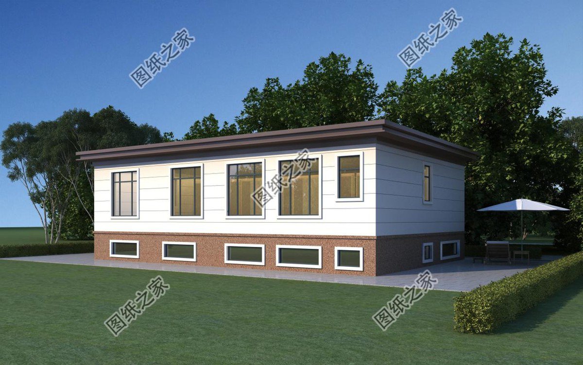 平屋頂農村別墅設計，施工難度較小，實用性更強