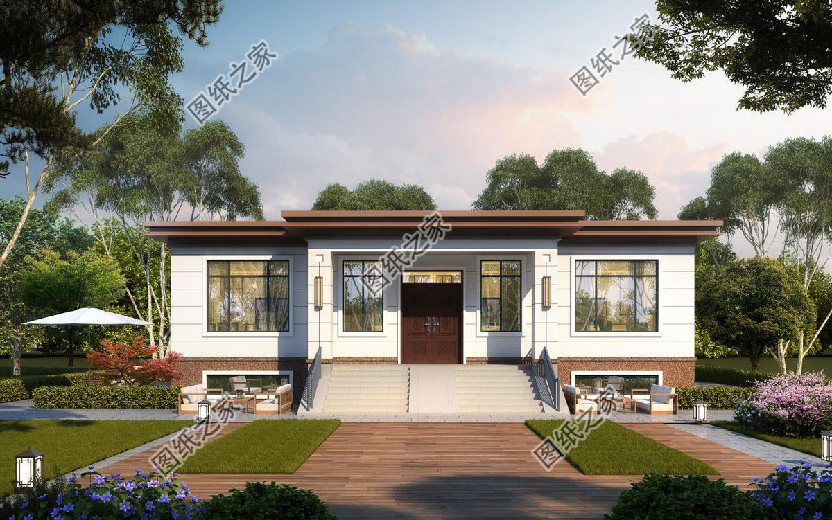 平屋頂農村別墅設計，施工難度較小，實用性更強