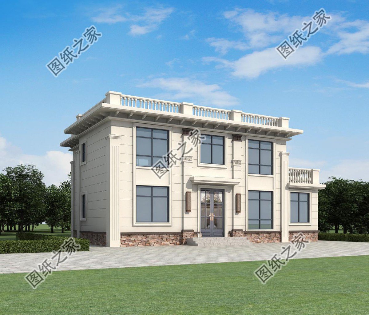 平屋頂農村別墅設計，施工難度較小，實用性更強