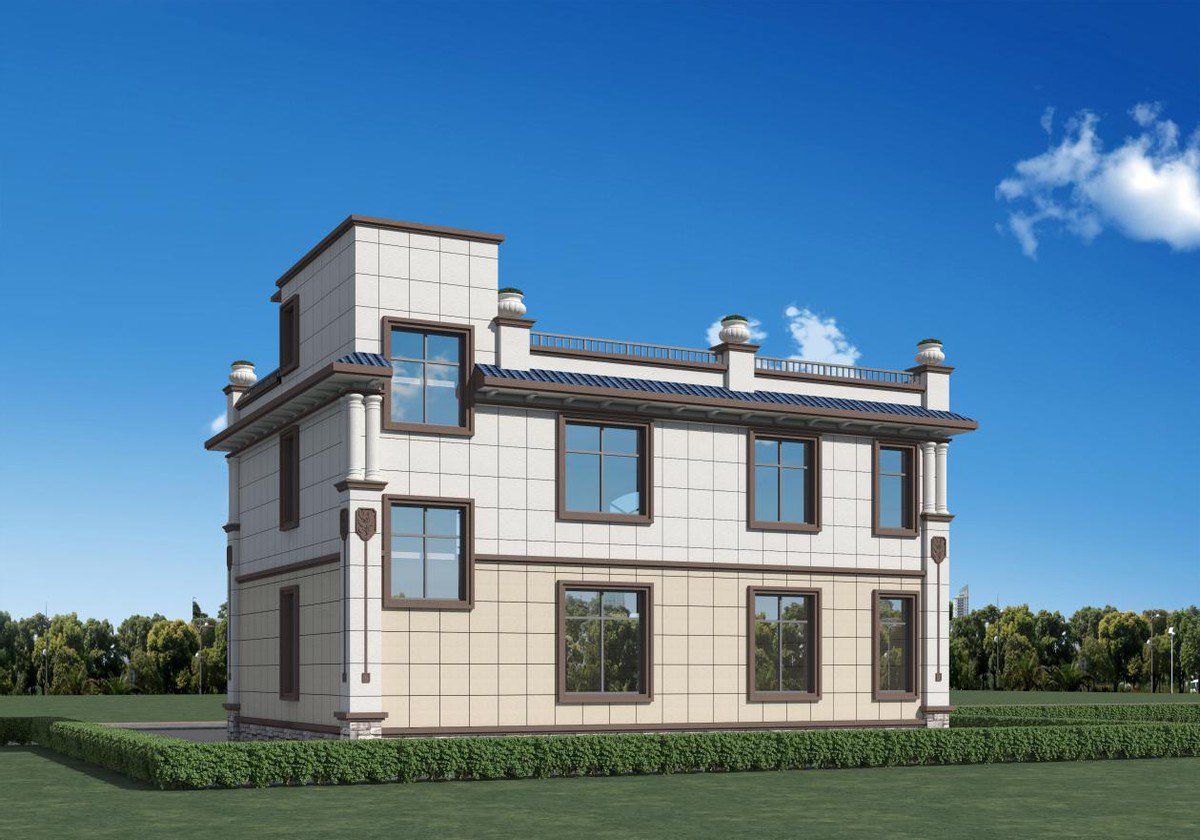 平屋頂農村別墅設計，施工難度較小，實用性更強