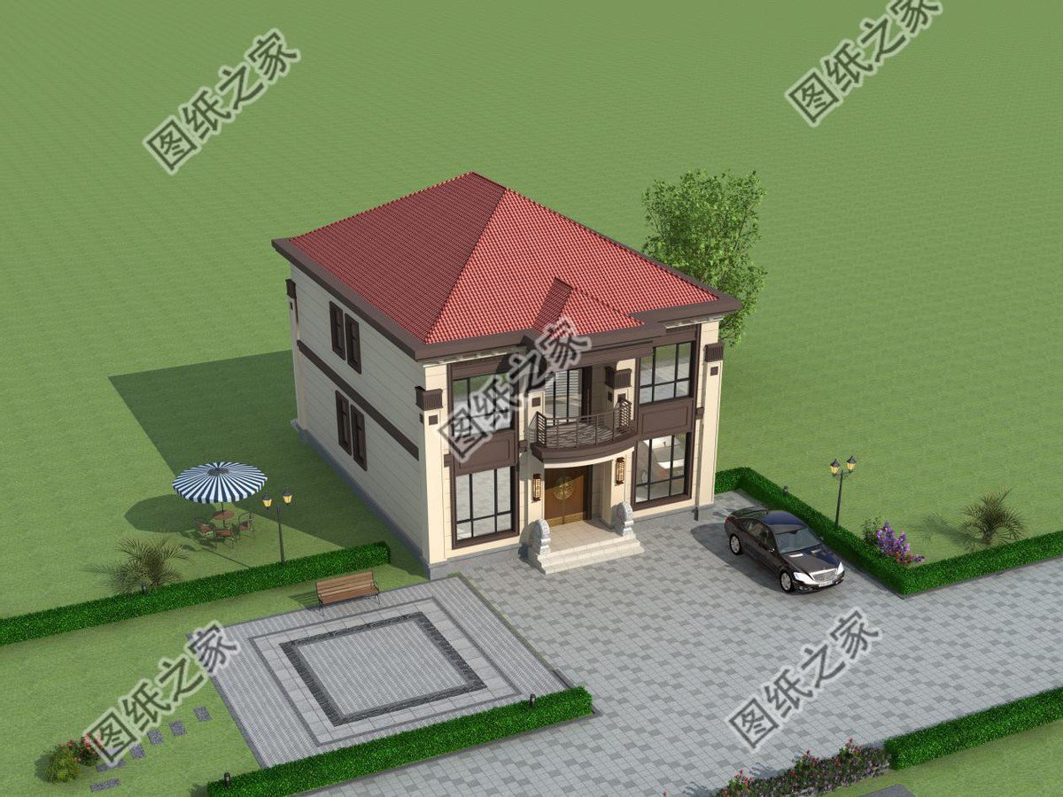 紅瓦配米白墻，溫馨別墅設計，帶給你家的享受快來看看吧