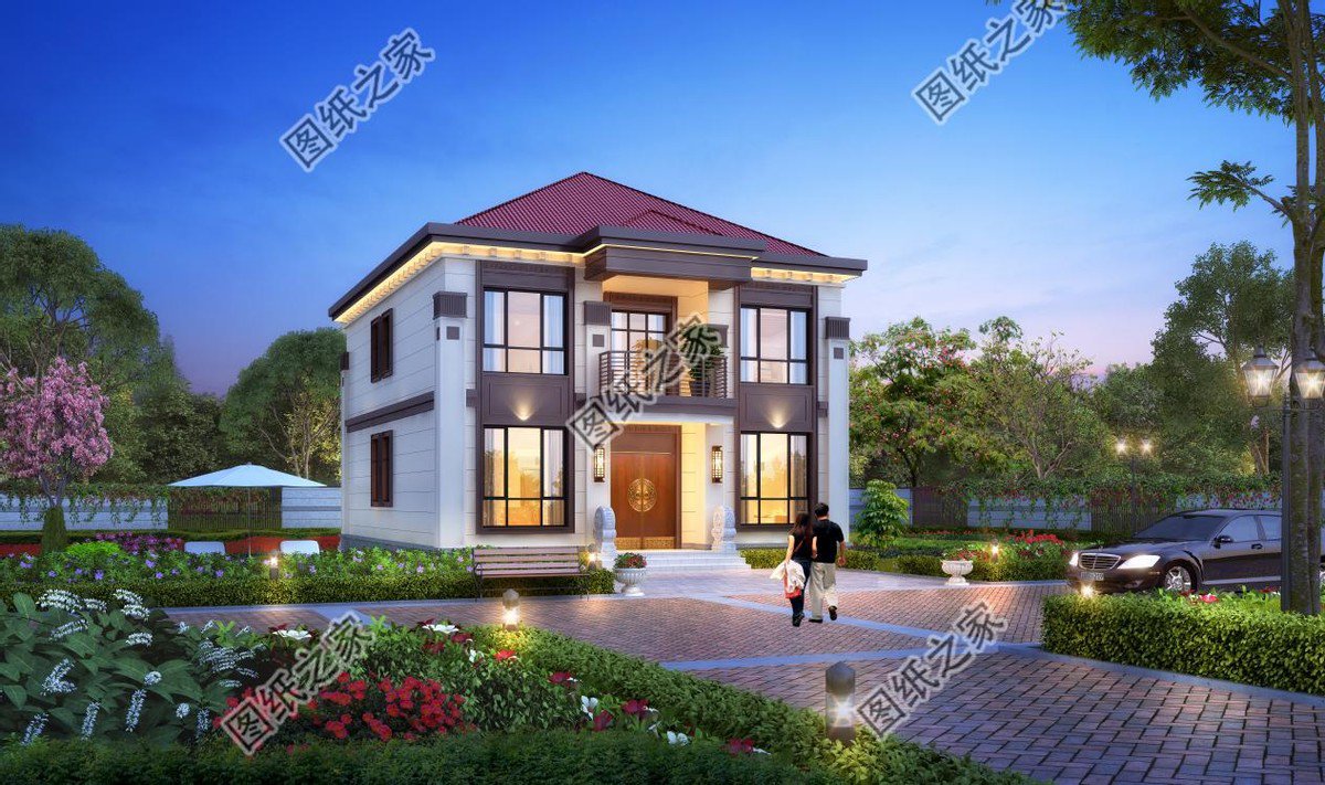 紅瓦配米白墻，溫馨別墅設計，帶給你家的享受快來看看吧