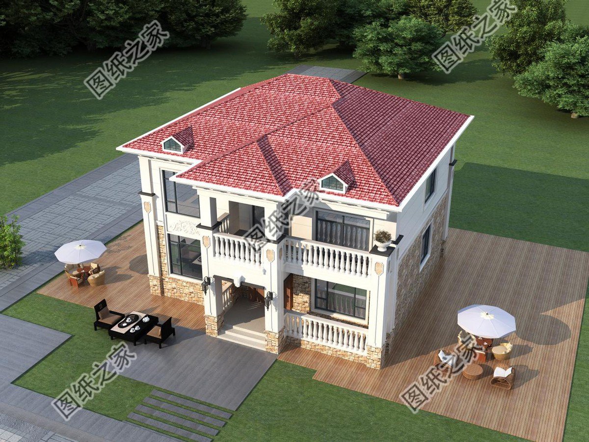 紅瓦配米白墻，溫馨別墅設計，帶給你家的享受快來看看吧