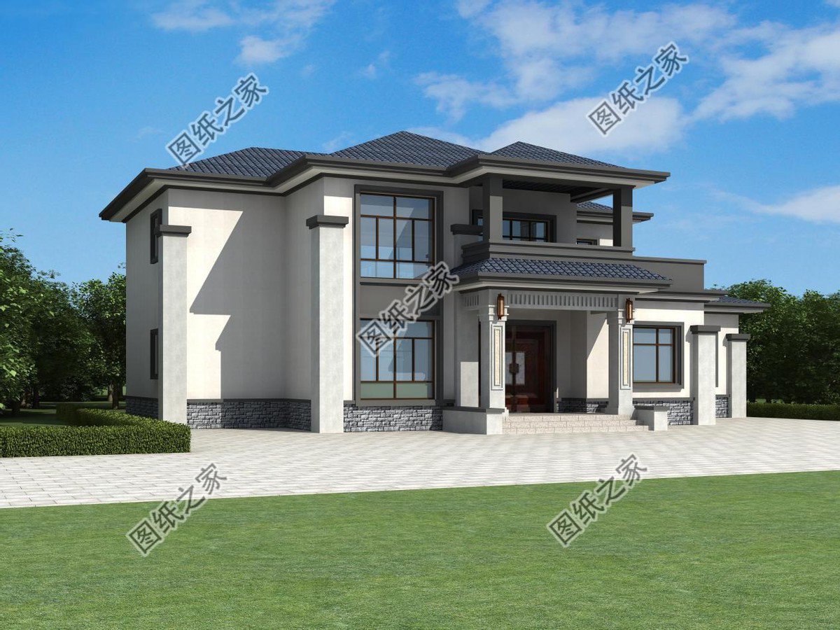 新中式農村別墅設計，回老家建上一棟，盡顯大氣