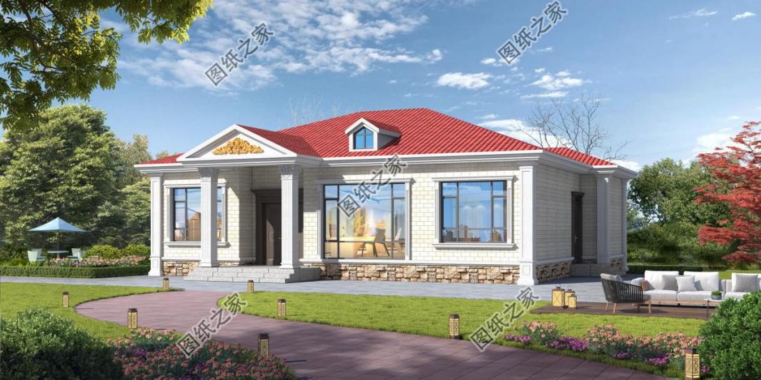 4款農村歐式一層別墅設計，外觀簡約好看造價不高還實用