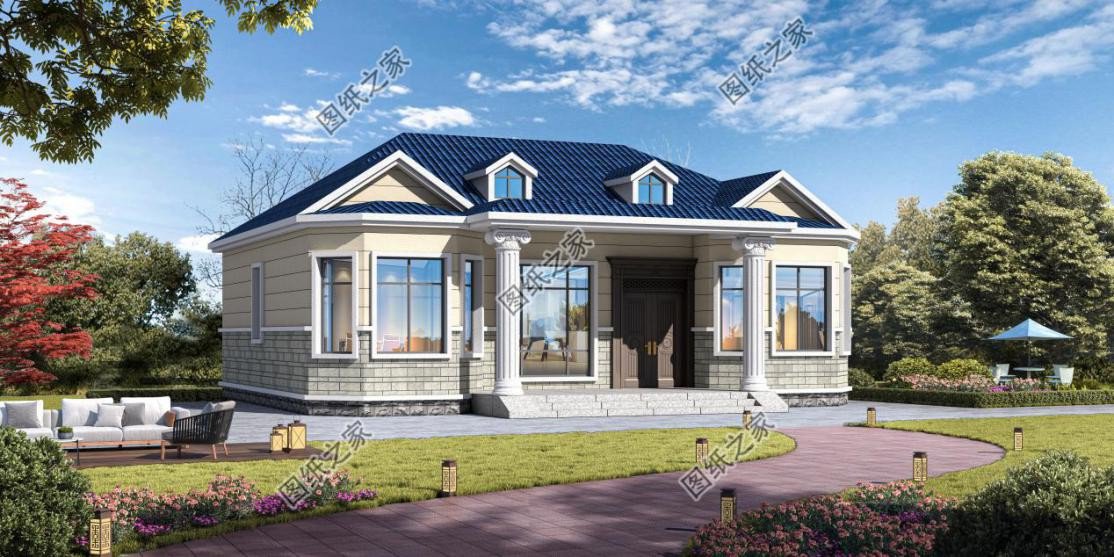 4款農村歐式一層別墅設計，外觀簡約好看造價不高還實用