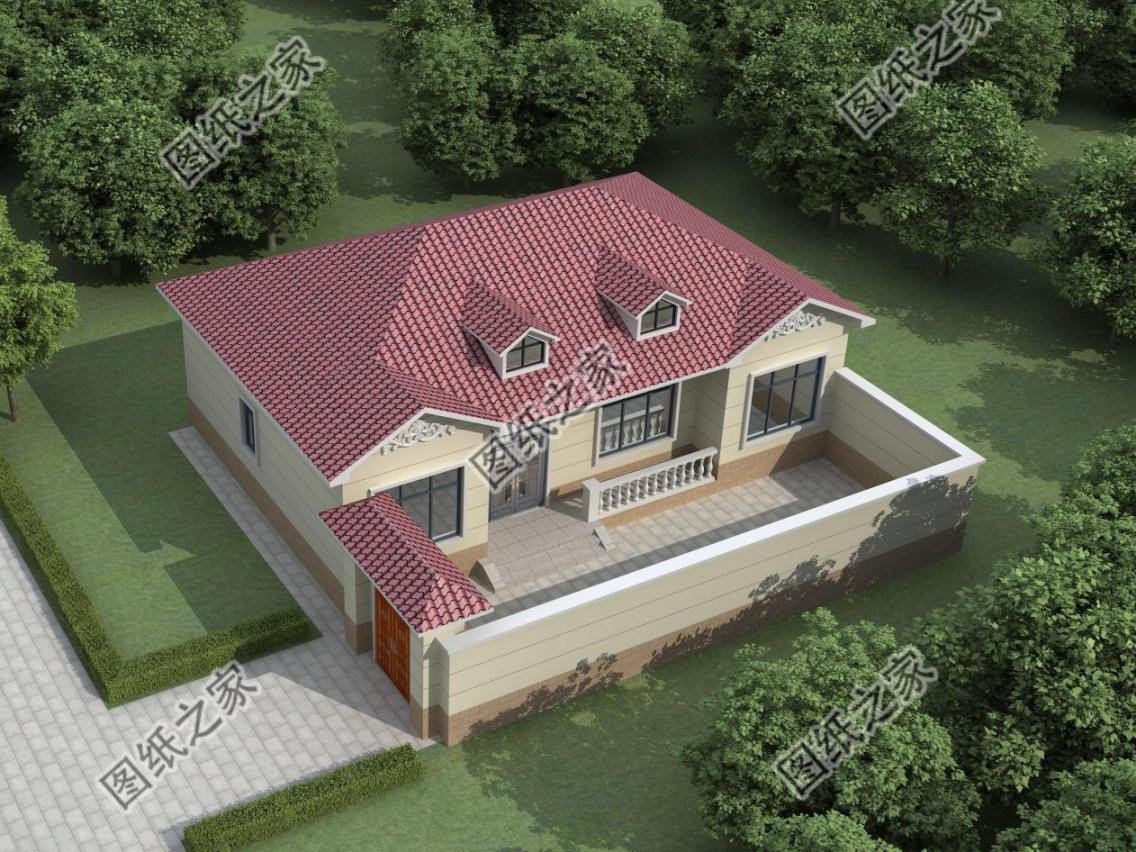 4款農村歐式一層別墅設計，外觀簡約好看造價不高還實用