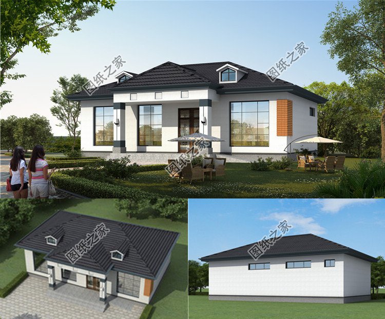 一層農(nóng)村自建別墅方案效果圖