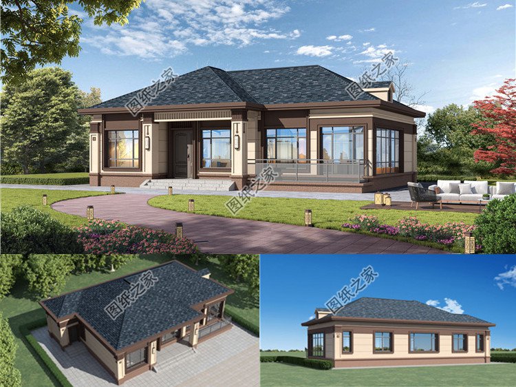 居家養老一層別墅設計圖效果圖