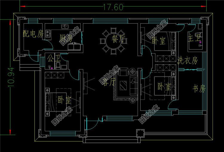 居家養老一層別墅設計圖平面圖