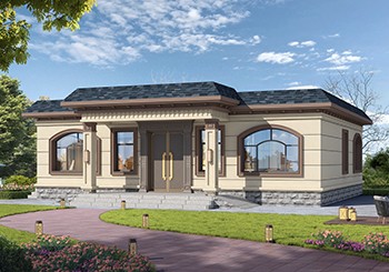 一層平頂別墅設計圖，占地近135平造價僅13萬，大部分家庭能建