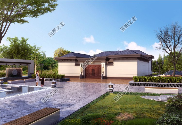 帶院子的農村別墅方案外觀圖