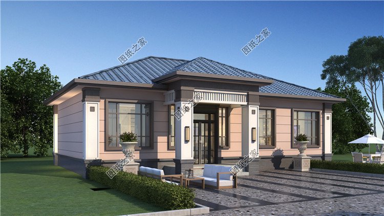 農(nóng)村一層四開間自建別墅外觀圖2