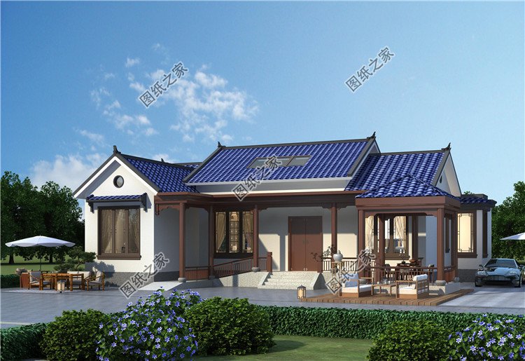 一層中式養老別墅設計圖外觀圖