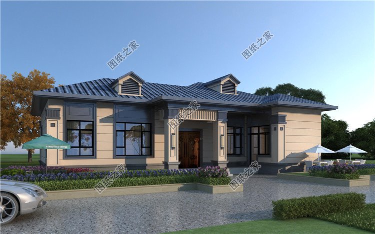 188平米一層農(nóng)村別墅設(shè)計圖外觀圖