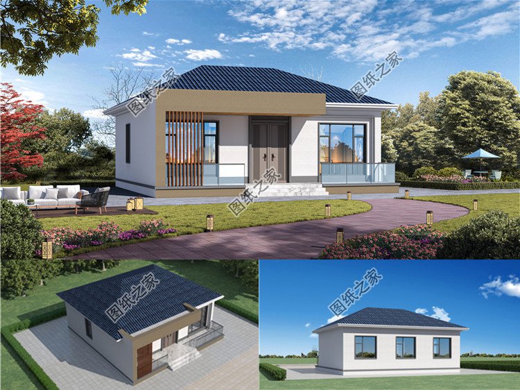 11x9米農(nóng)村一層小平房設計方案效果圖