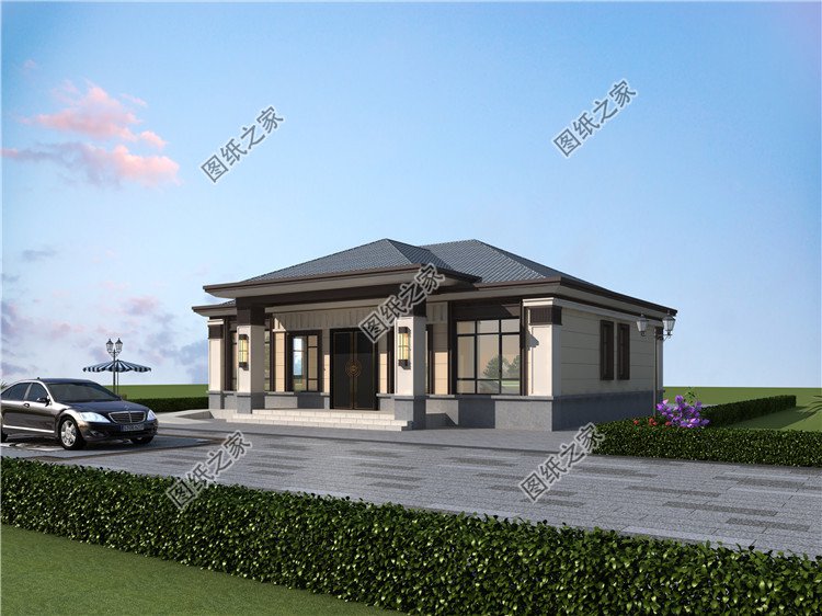 農(nóng)村一層養(yǎng)老別墅設(shè)計(jì)圖外觀圖