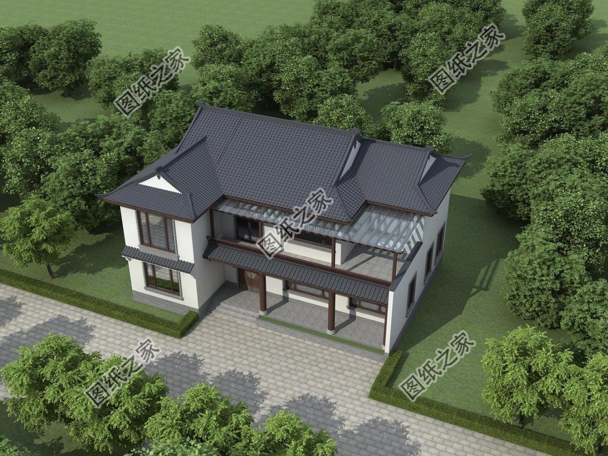 中式別墅設計，白墻黛瓦勾畫的美感，城里人看了都羨慕