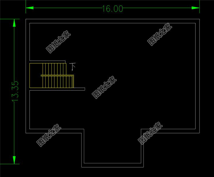 16米方正實用二層別墅設計圖閣樓平面圖