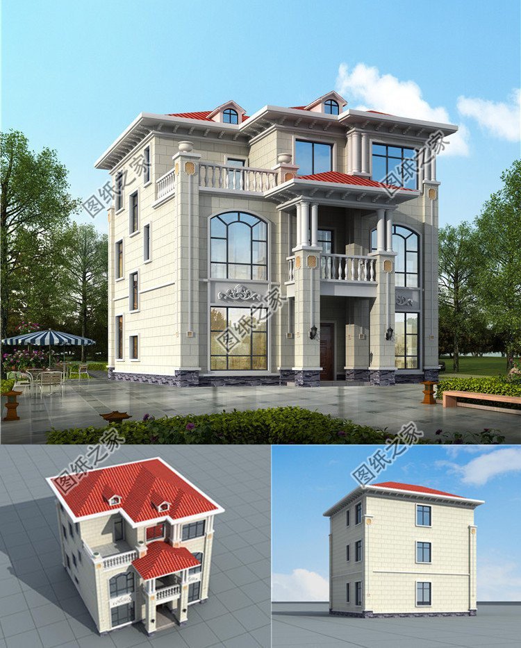 農村三層別墅設計圖，豪華大氣質感強烈，是我向往的農村生活