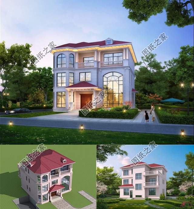 帶車庫的三層自建房設計，實用與美觀兼備，空間利用合理