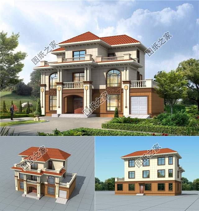 帶車庫的三層自建房設計，實用與美觀兼備，空間利用合理