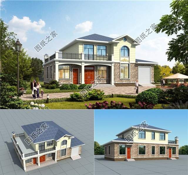 帶車庫的農村別墅設計，真正實用的戶型，省錢實用還方便