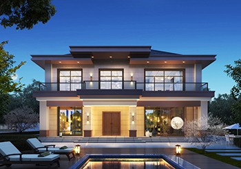 造型新穎漂亮的農村二層現代風別墅設計圖，老少皆宜的外觀