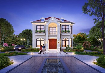 面寬10.5米獨棟二層小別墅設(shè)計圖，農(nóng)村生活的好選擇，簡單精致