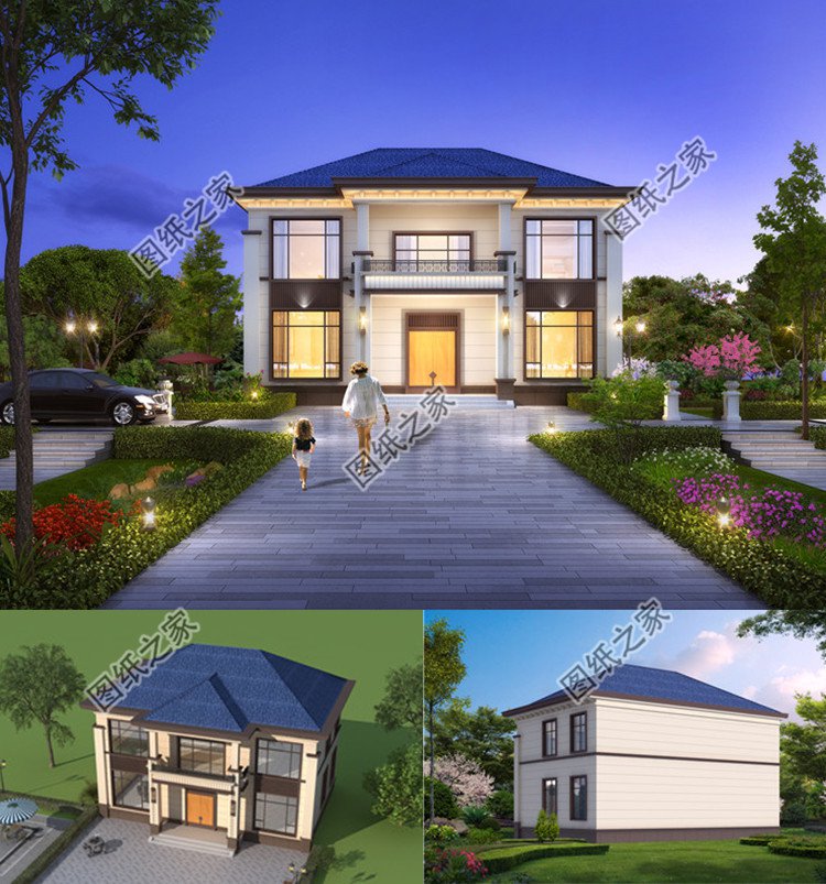 現(xiàn)代風二層別墅效果圖