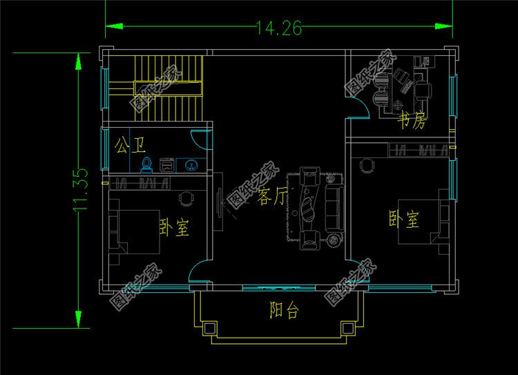 現(xiàn)代風二層別墅二層