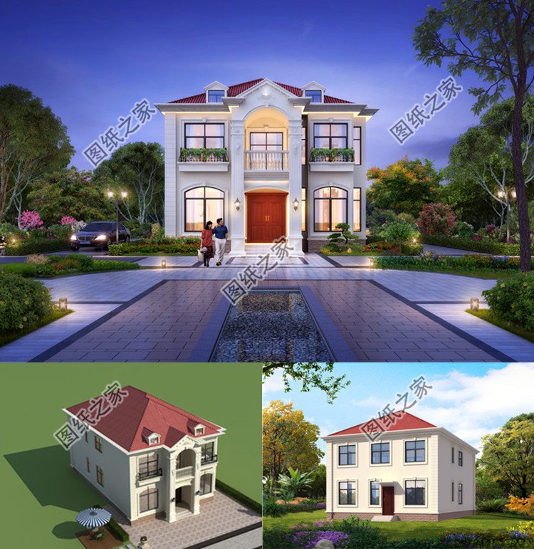 獨棟二層小別墅設計圖效果圖