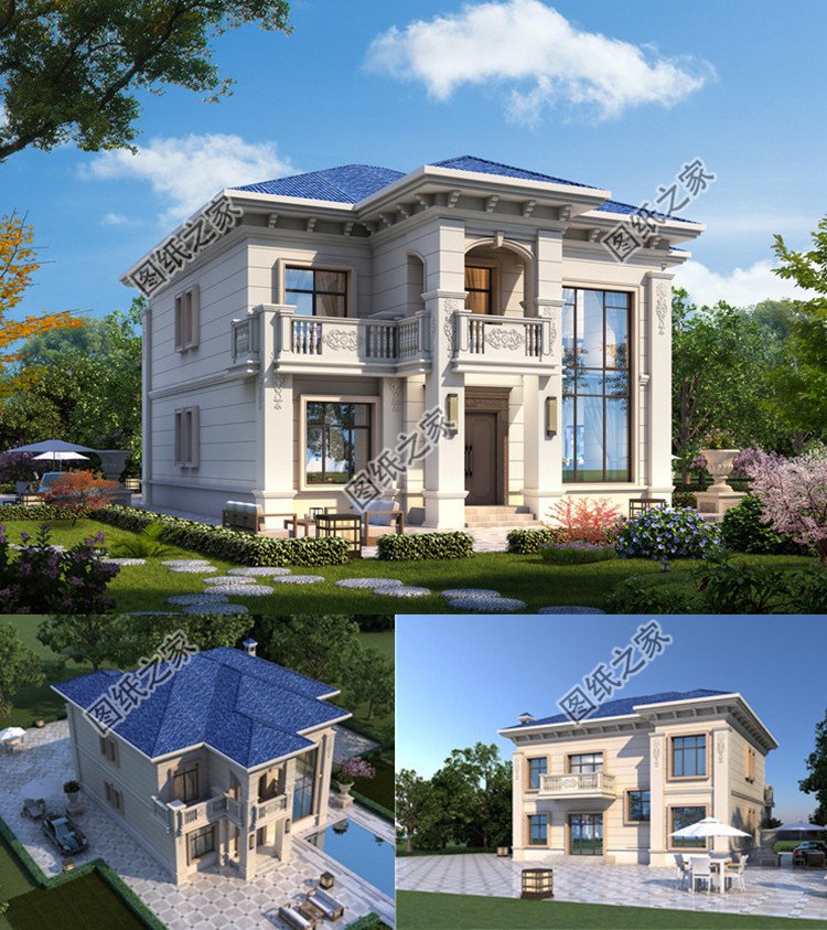 農村二層帶電梯別墅設計圖效果圖