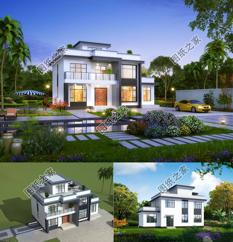 時(shí)尚耐看的二層農(nóng)村別墅設(shè)計(jì)圖效果圖