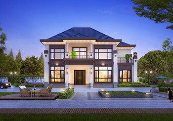 方方正正的二層農村別墅設計圖，普通農村人都能建