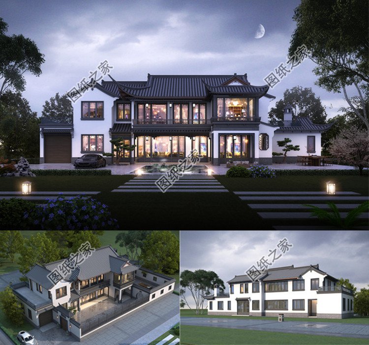 農村二層中式戶型設計圖效果圖