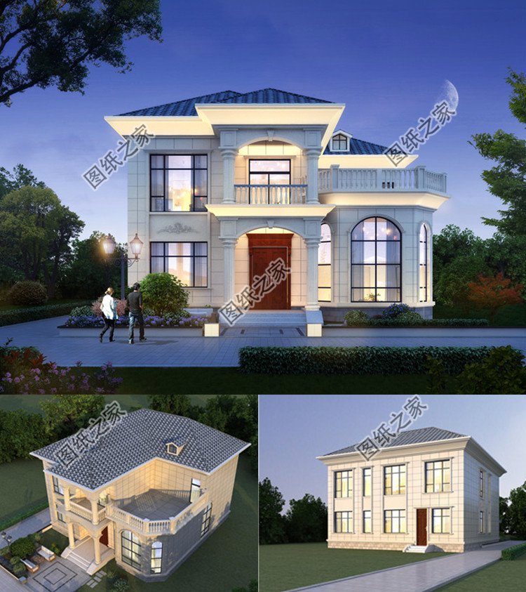 農村二層復式小別墅設計效果圖