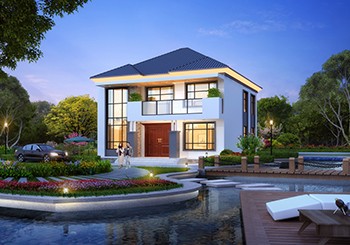 占地120平米清新脫俗簡單二層別墅設計方案，含效果圖