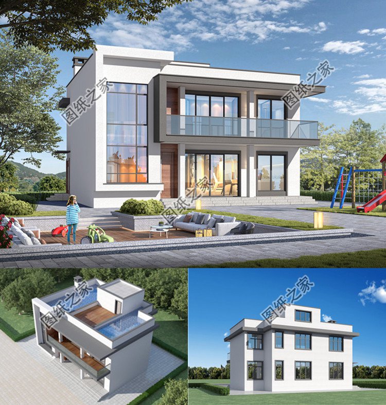 時尚耐看二層農村別墅設計圖效果圖