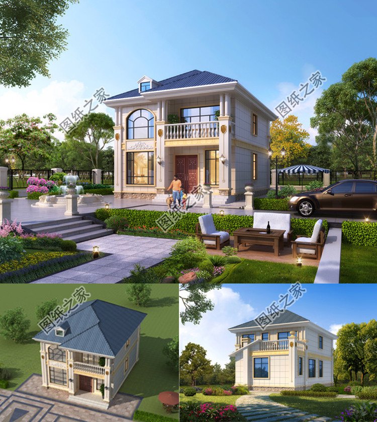 兩開(kāi)間自建別墅設(shè)計(jì)圖效果圖