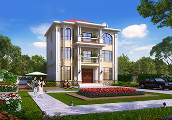 百余平三層豪華別墅設計圖，高品位穩重耐看，全村都羨慕的豪華房子