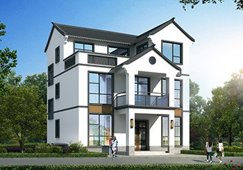 中式三層新農村房子別墅設計圖，看了那么久，還是中式最有韻味