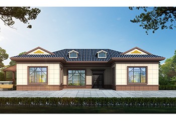 農村一層中式三合院別墅設計圖，戶型經典實用，19米乘15米